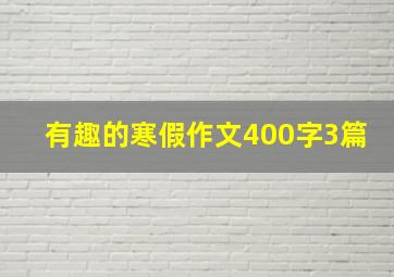 有趣的寒假作文400字3篇