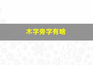 木字旁字有啥