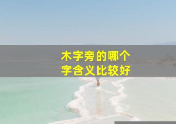 木字旁的哪个字含义比较好