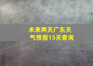 未来两天广东天气预报15天查询