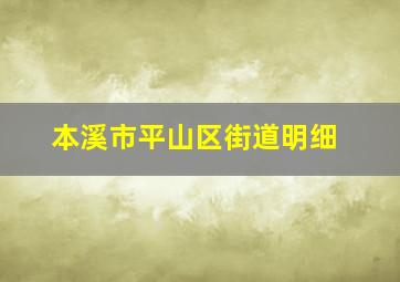 本溪市平山区街道明细