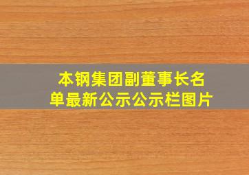 本钢集团副董事长名单最新公示公示栏图片