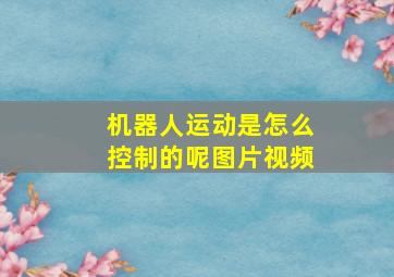 机器人运动是怎么控制的呢图片视频