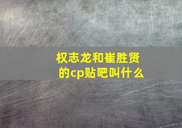 权志龙和崔胜贤的cp贴吧叫什么