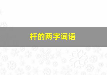 杆的两字词语