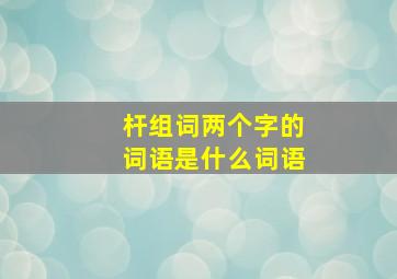 杆组词两个字的词语是什么词语