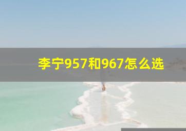 李宁957和967怎么选