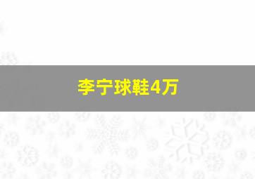 李宁球鞋4万