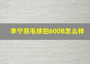 李宁羽毛球拍600B怎么样