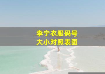 李宁衣服码号大小对照表图