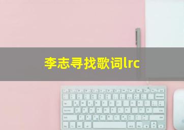 李志寻找歌词lrc