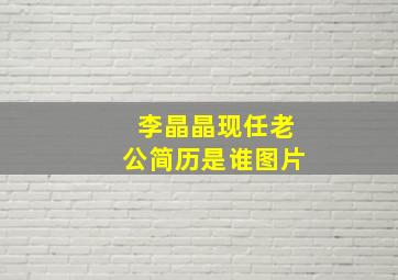 李晶晶现任老公简历是谁图片