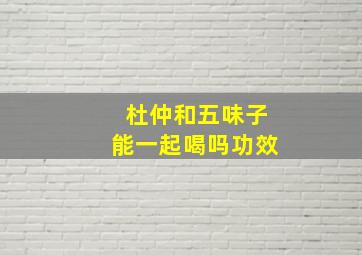 杜仲和五味子能一起喝吗功效