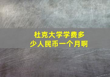 杜克大学学费多少人民币一个月啊