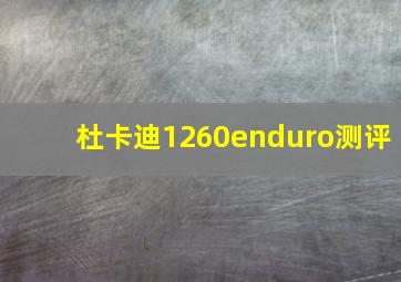 杜卡迪1260enduro测评