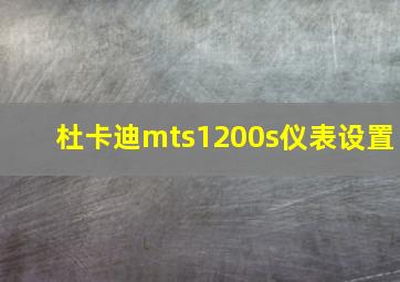 杜卡迪mts1200s仪表设置