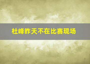 杜峰昨天不在比赛现场