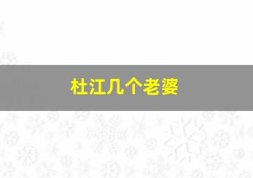 杜江几个老婆