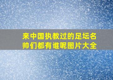 来中国执教过的足坛名帅们都有谁呢图片大全