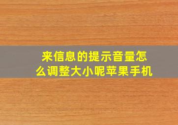 来信息的提示音量怎么调整大小呢苹果手机