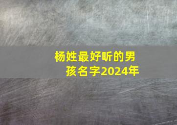 杨姓最好听的男孩名字2024年