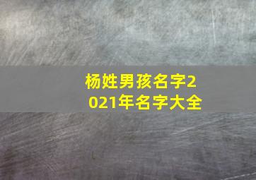 杨姓男孩名字2021年名字大全