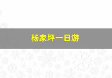 杨家坪一日游