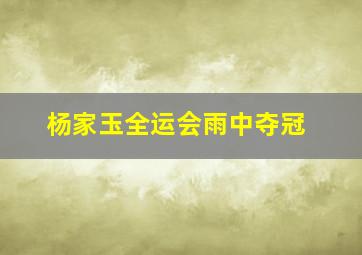 杨家玉全运会雨中夺冠