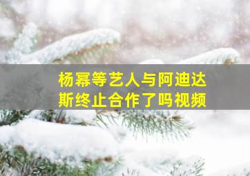 杨幂等艺人与阿迪达斯终止合作了吗视频