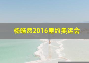 杨皓然2016里约奥运会