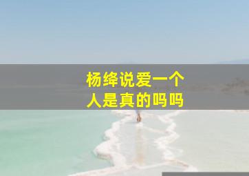 杨绛说爱一个人是真的吗吗