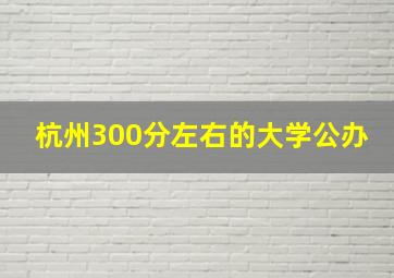 杭州300分左右的大学公办