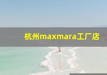 杭州maxmara工厂店