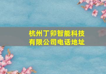 杭州丁卯智能科技有限公司电话地址