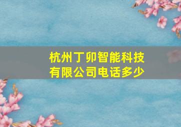 杭州丁卯智能科技有限公司电话多少