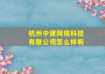 杭州中建网络科技有限公司怎么样啊