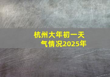 杭州大年初一天气情况2025年