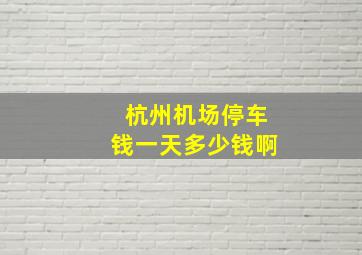 杭州机场停车钱一天多少钱啊