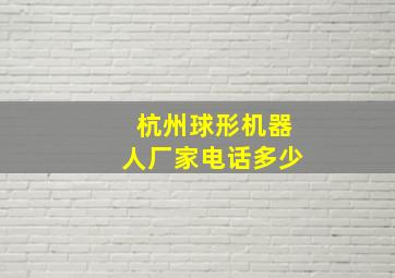 杭州球形机器人厂家电话多少