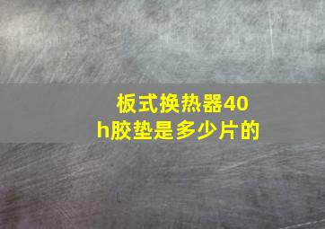 板式换热器40h胶垫是多少片的