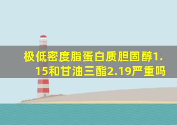 极低密度脂蛋白质胆固醇1.15和甘油三酯2.19严重吗