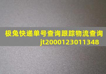 极兔快递单号查询跟踪物流查询jt2000123011348