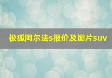 极狐阿尔法s报价及图片suv