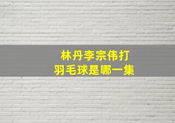 林丹李宗伟打羽毛球是哪一集