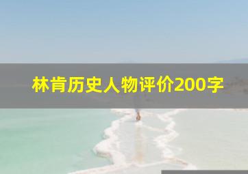 林肯历史人物评价200字