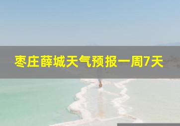 枣庄薛城天气预报一周7天