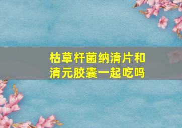 枯草杆菌纳清片和清元胶囊一起吃吗