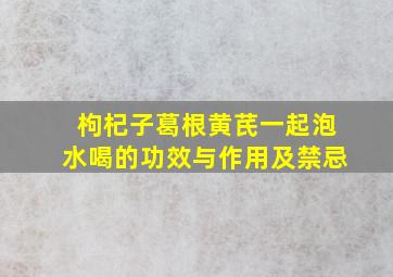 枸杞子葛根黄芪一起泡水喝的功效与作用及禁忌