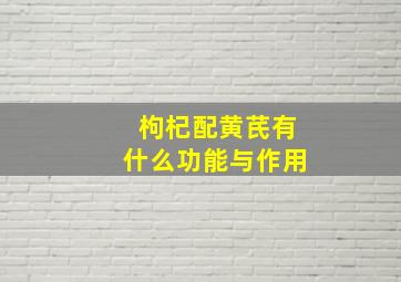 枸杞配黄芪有什么功能与作用