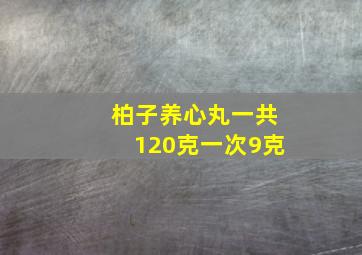 柏子养心丸一共120克一次9克